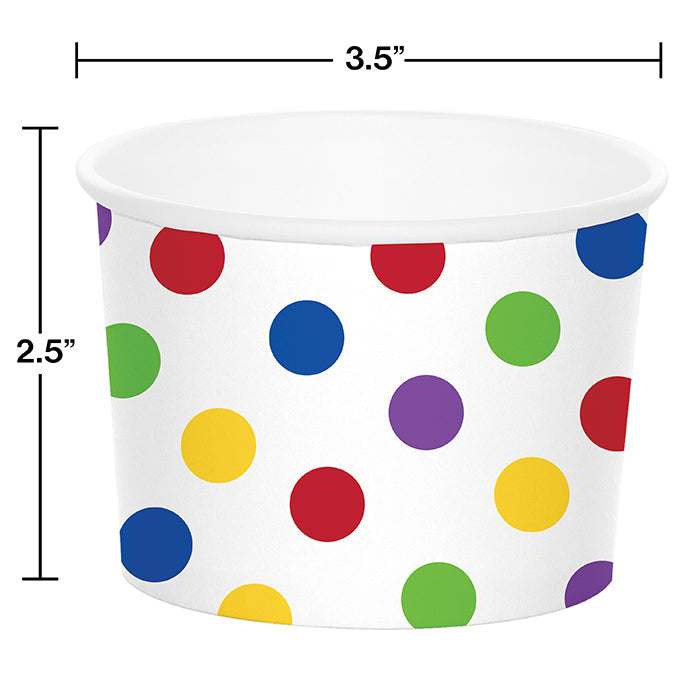 Bulk Multicolor Dot Paper Treat Cups (72 per Case)