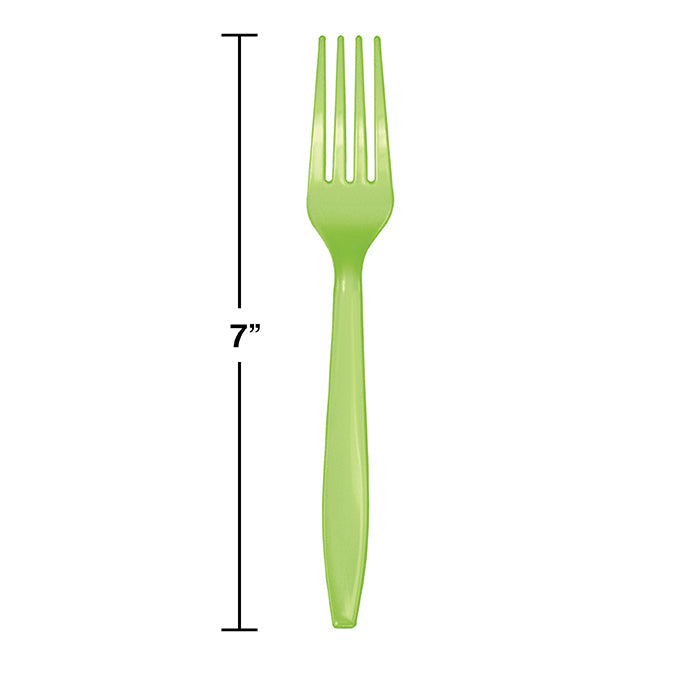 Bulk Fresh Lime Green Plastic Forks (288 per Case)