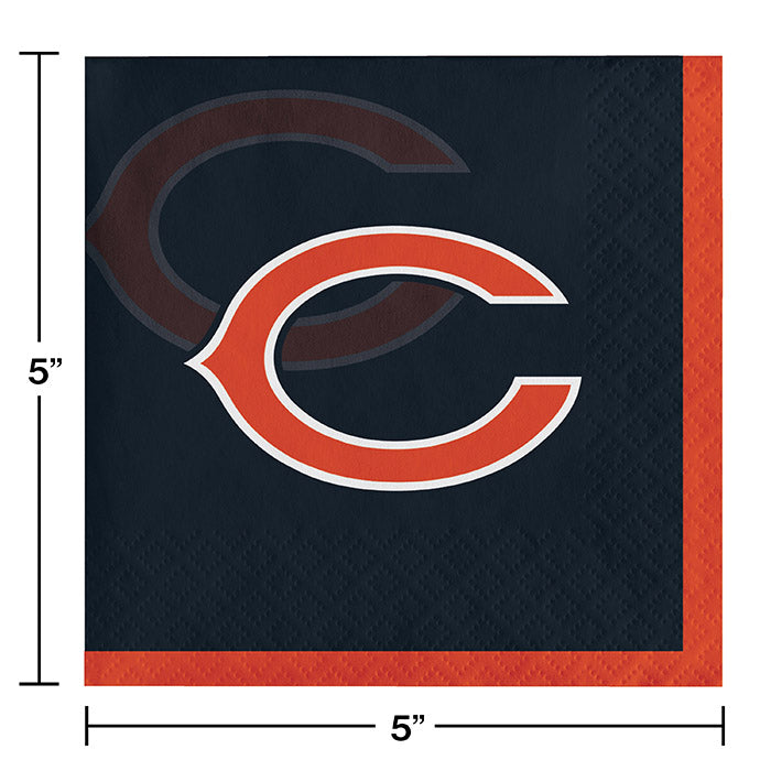 Bulk Chicago Bears Beverage Napkins (192 per Case)