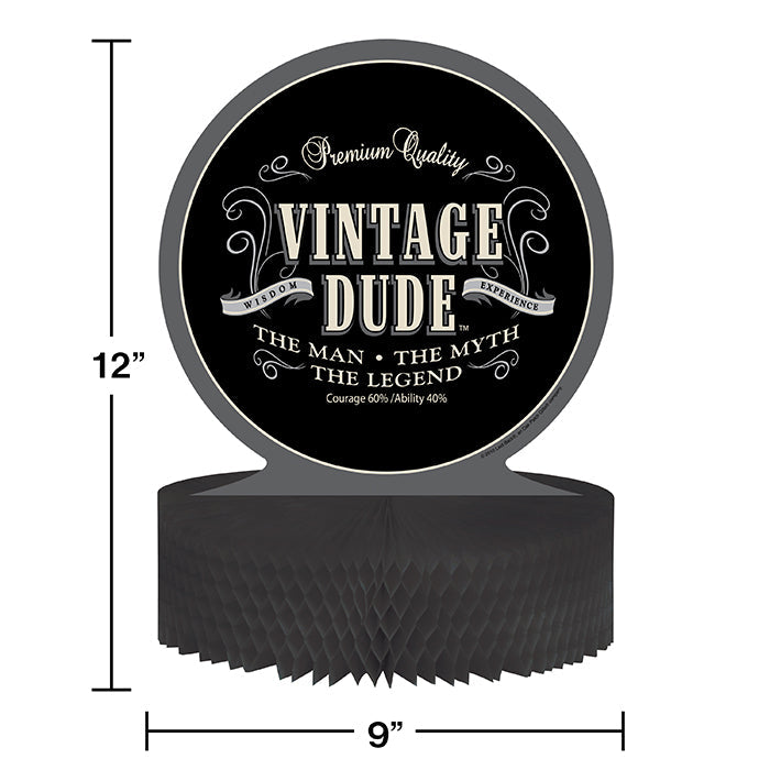 Bulk Vintage Dude Honeycomb Centerpiece (6 per Case)