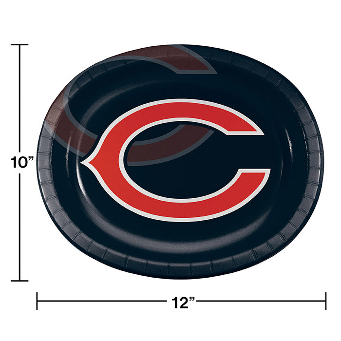 Bulk Chicago Bears Paper Oval Platters (96 per Case)