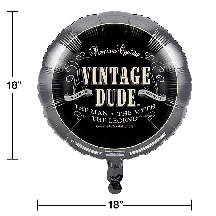 Bulk Vintage Dude Mylar Balloon (10 per Case)