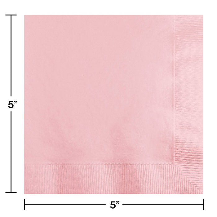 Bulk Classic Pink 2 ply Beverage Napkins (600 per Case)