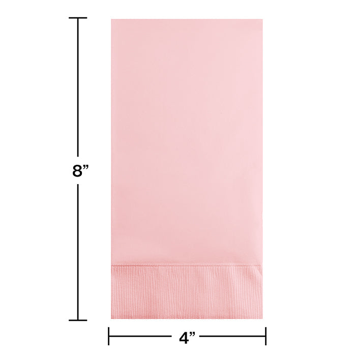 Bulk Classic Pink 3 Ply Guest Towels (192 per Case)