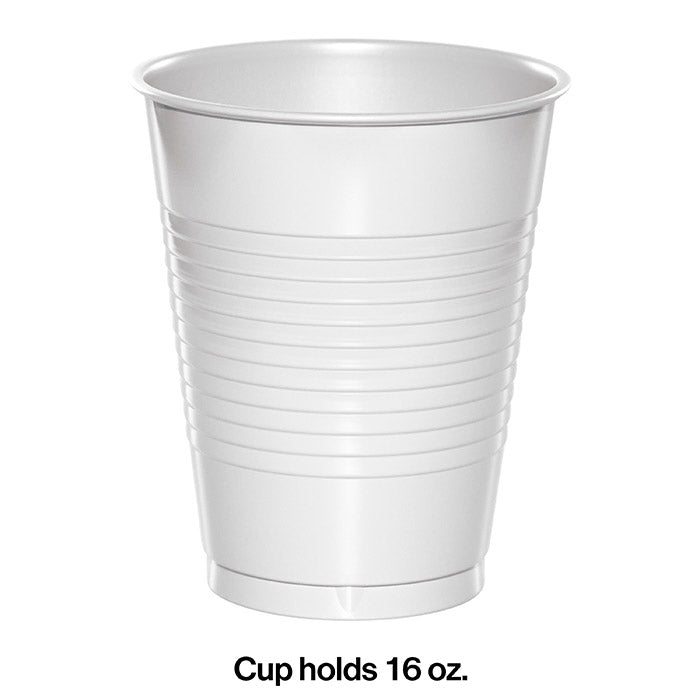 Bulk White 16 oz Plastic Cups (240 per Case)