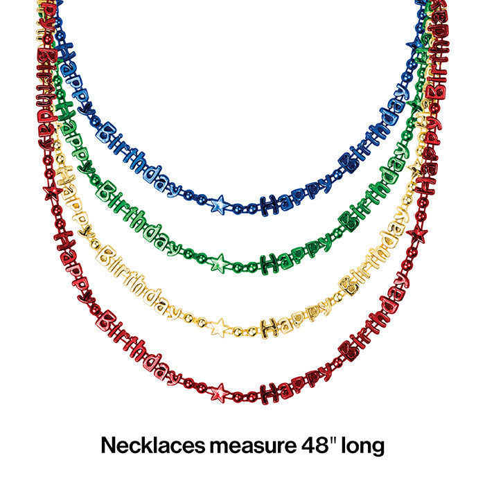 Bulk Happy Birthday Necklaces (48 per Case)