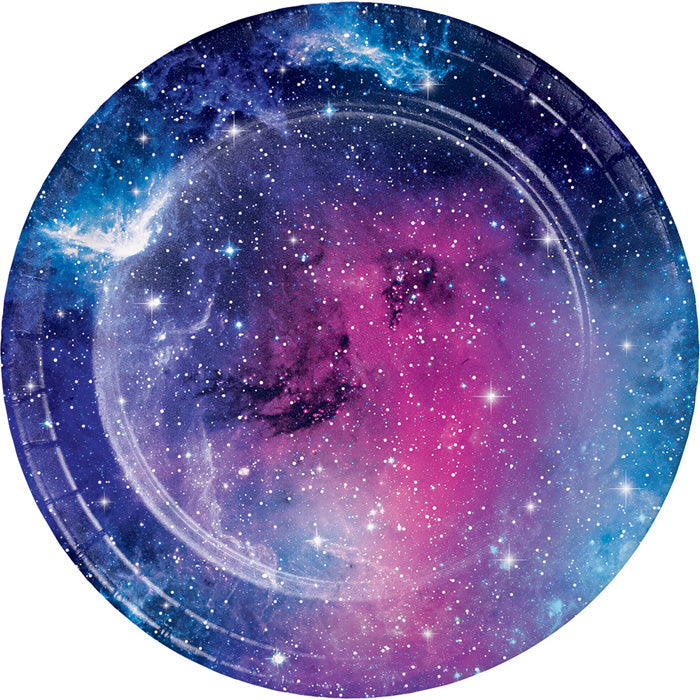 Bulk Galaxy Party Paper Dessert Plates (96 per Case)