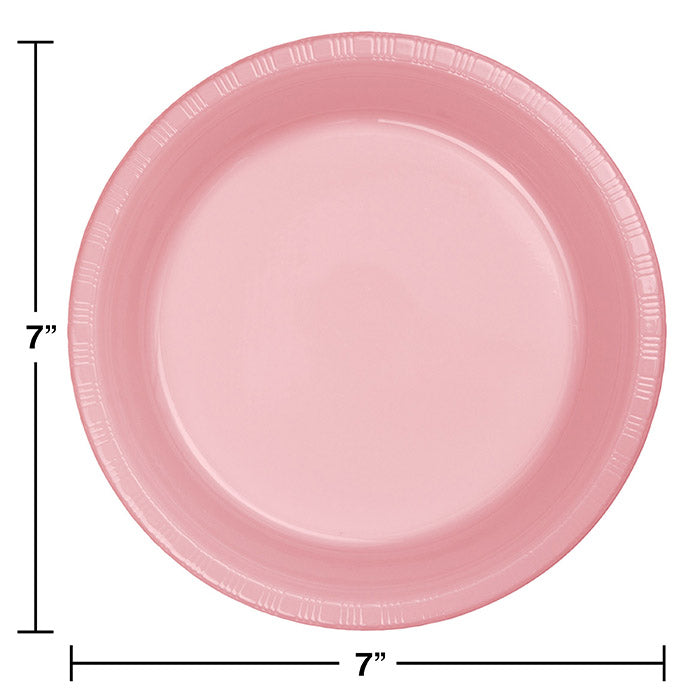 Bulk Classic Pink 6.75 inch Plastic Dessert Plates (240 per Case)