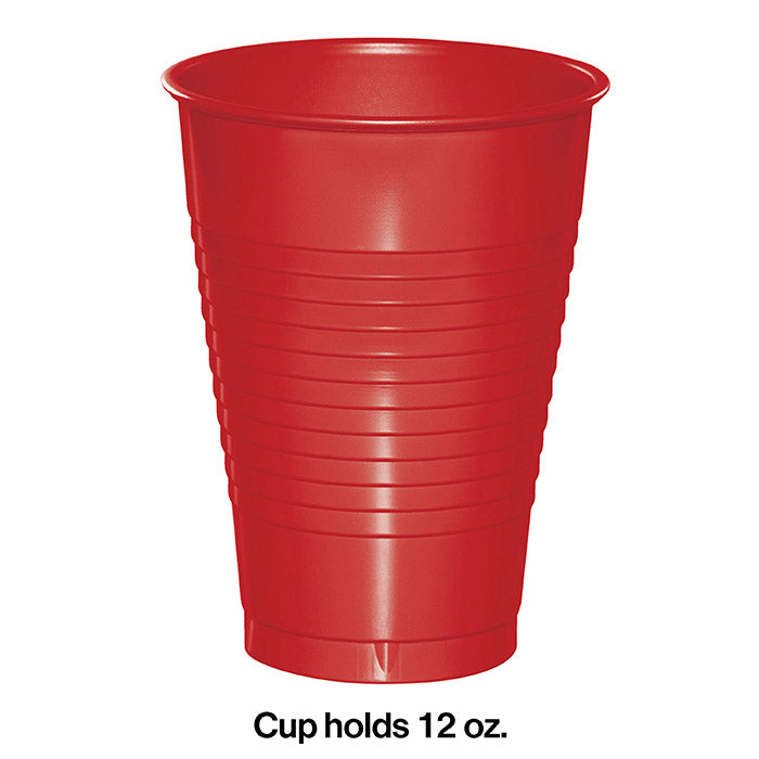 Bulk Classic Red 12 oz Plastic Cups (240 per Case)