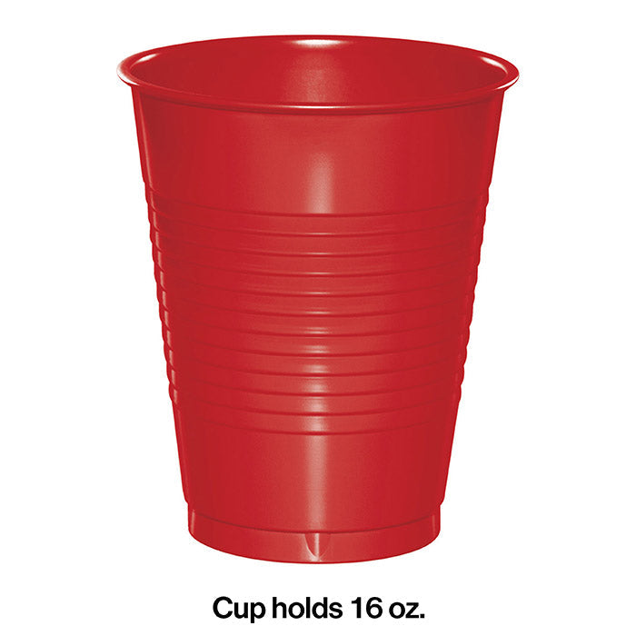 Bulk Classic Red 16 oz Plastic Cups (240 per Case)