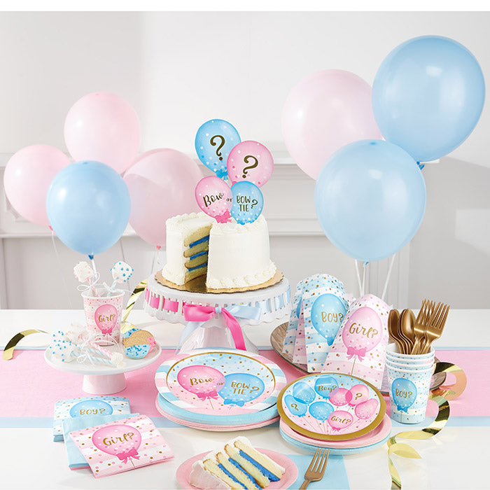 Bulk Gender Reveal Balloons Paper Dessert Plates (96 per Case)