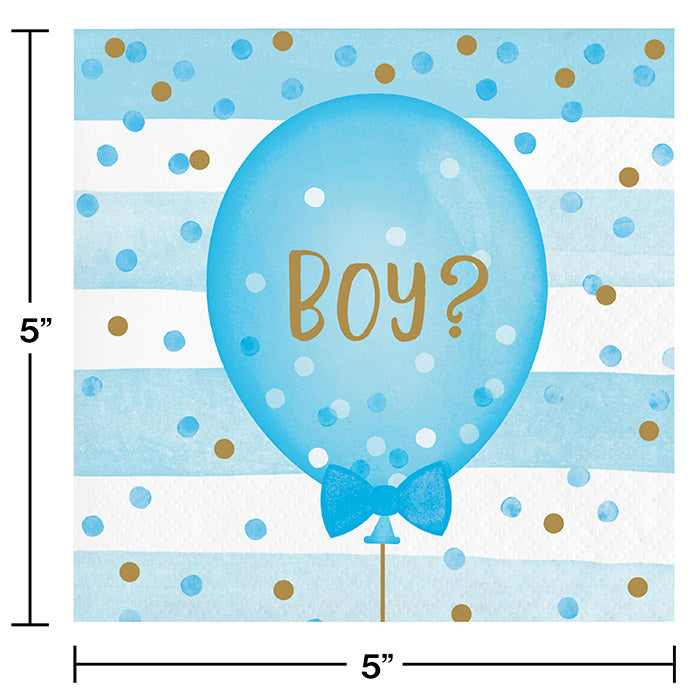 Bulk Gender Reveal Balloons Beverage Napkins (192 per Case)