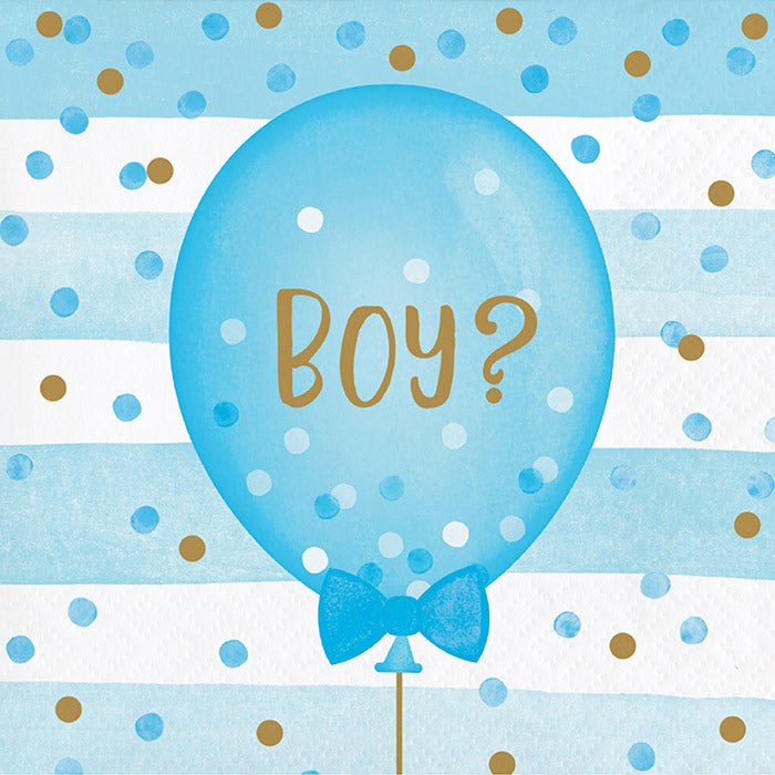 Bulk Gender Reveal Balloons Beverage Napkins (192 per Case)