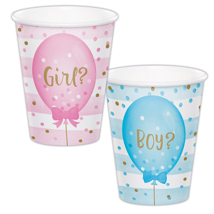 Bulk Gender Reveal Balloons 9 oz Paper Cups (96 per Case)