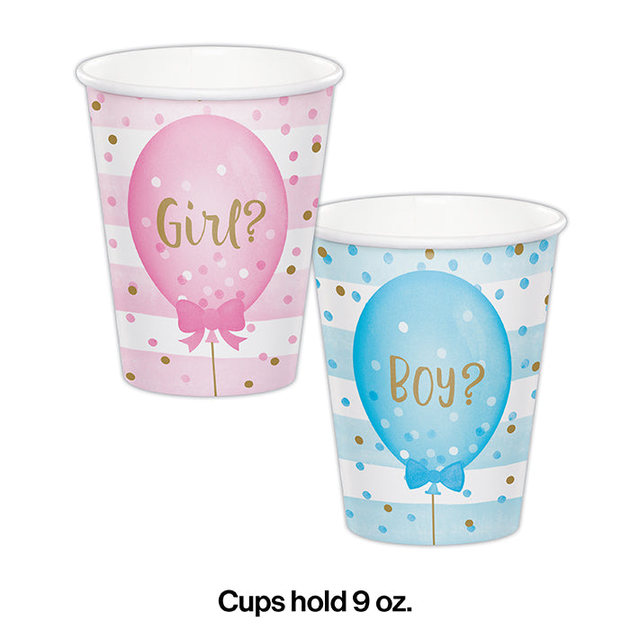 Bulk Gender Reveal Balloons 9 oz Paper Cups (96 per Case)