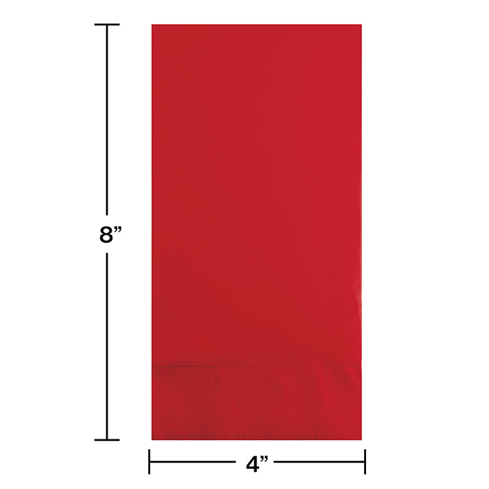 Bulk Classic Red 3 Ply Guest Towels (192 per Case)