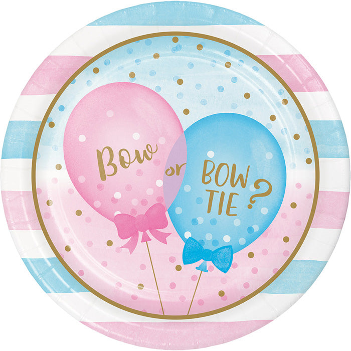 Bulk Gender Reveal Balloons Paper Dinner Plates (96 per Case)