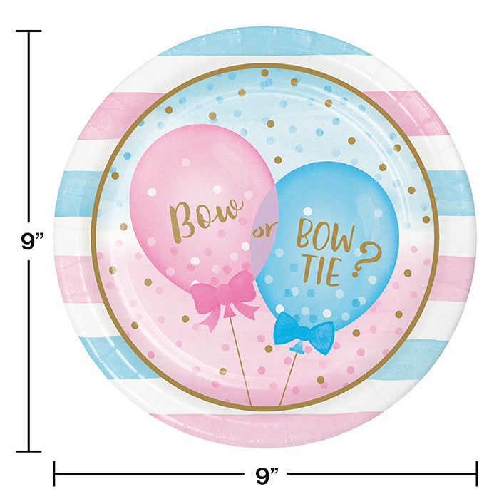 Bulk Gender Reveal Balloons Paper Dinner Plates (96 per Case)