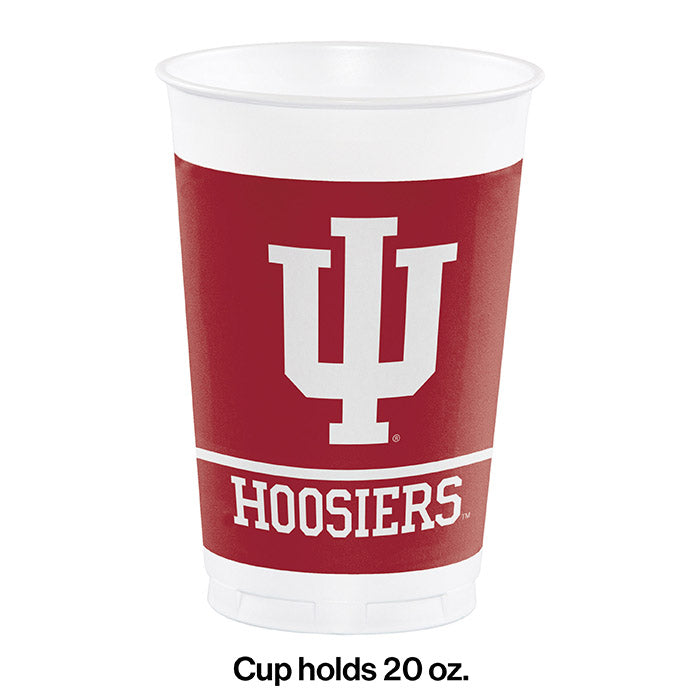 Bulk Indiana University 20 oz Plastic Cups (96 per Case)