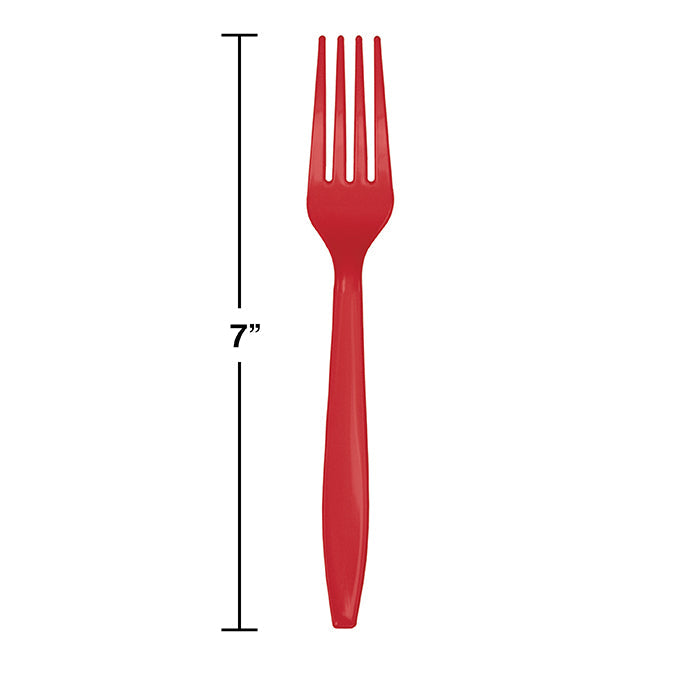 Bulk Classic Red Bulk Plastic Forks (600 per Case)