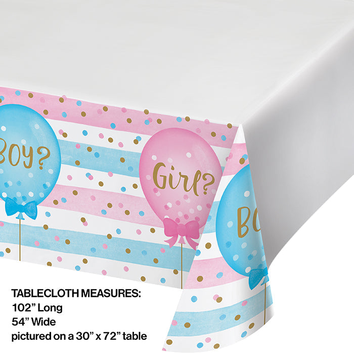 Bulk Gender Reveal Balloons Plastic Table Covers (6 per Case)