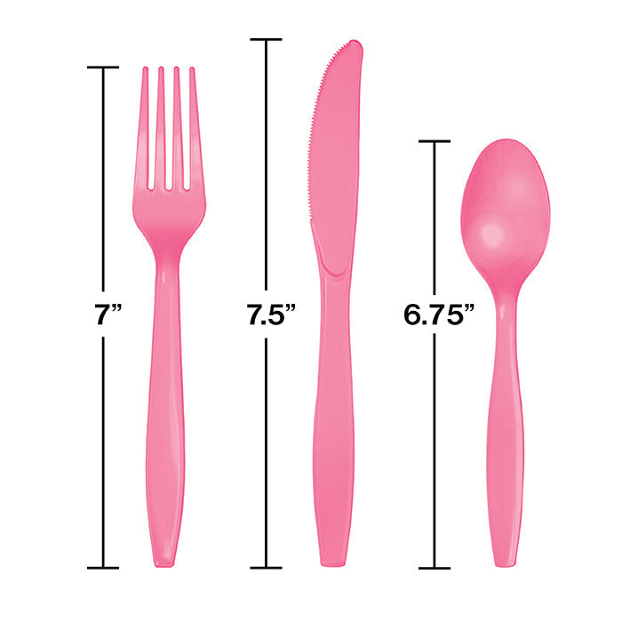 Bulk Candy Pink Assorted Plastic Cutlery (288 per Case)