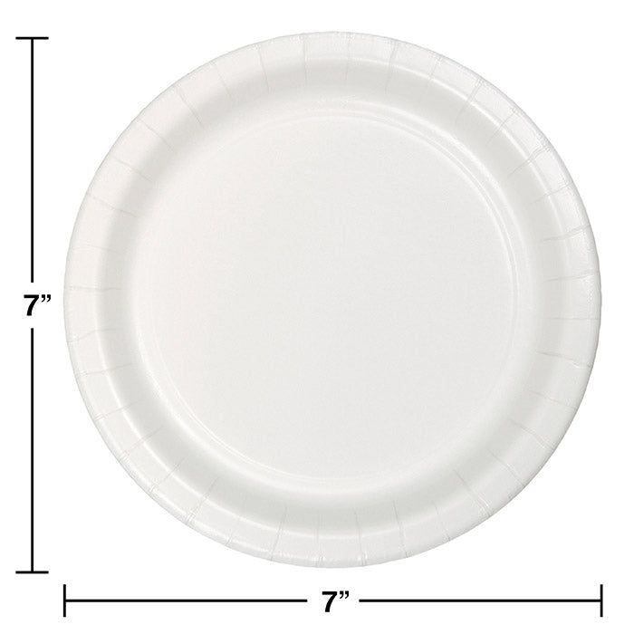 Bulk White Paper 6.75 inch Dessert Plates (240 per Case)