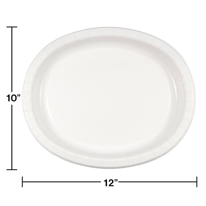 Bulk White Sturdy Style Paper Oval Platters (96 per Case)