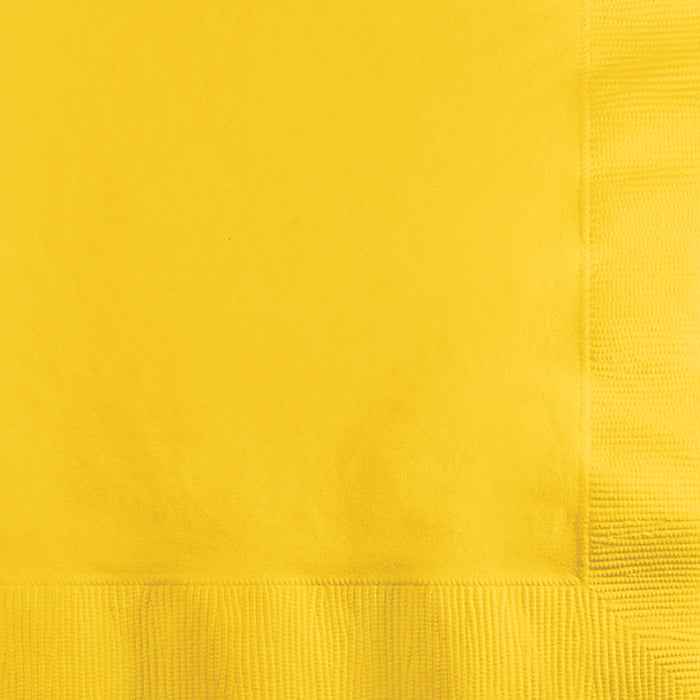 Bulk School Bus Yellow Beverage Napkins 3 ply (500 per Case)