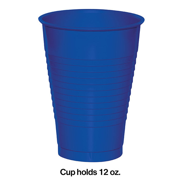 Bulk Cobalt Blue 12 oz Plastic Cups (240 per Case)