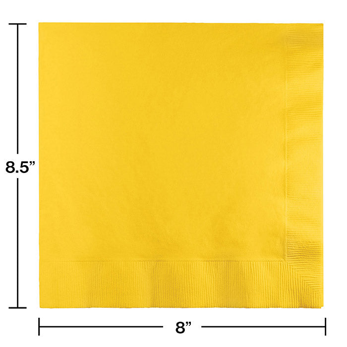 Bulk School Bus Yellow Dinner Napkins 3 Ply (250 per Case)