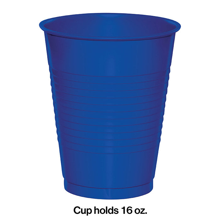 Bulk Cobalt Blue 16 oz Plastic Cups (240 per Case)