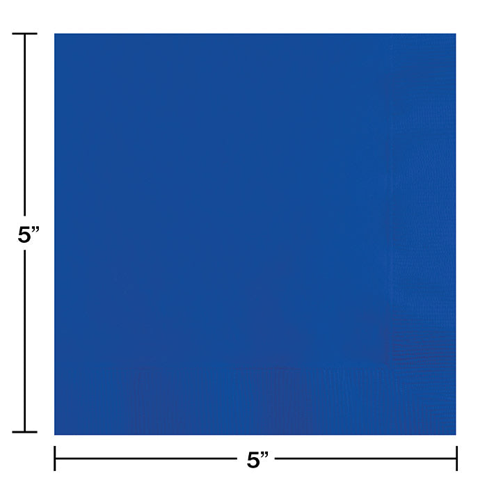 Bulk Cobalt Blue 2 ply Beverage Napkins (600 per Case)