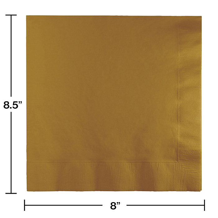 Bulk Glittering Gold Dinner Napkins 3 Ply (250 per Case)