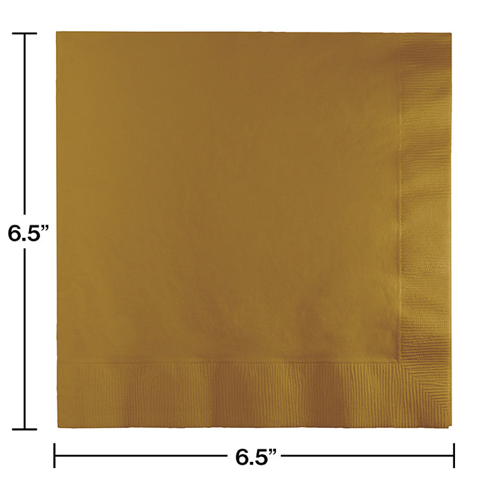 Bulk Glittering Gold Luncheon Napkins 3 ply (500 per Case)