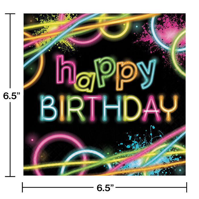 Bulk Glow Party Birthday Luncheon Napkins (192 per Case)