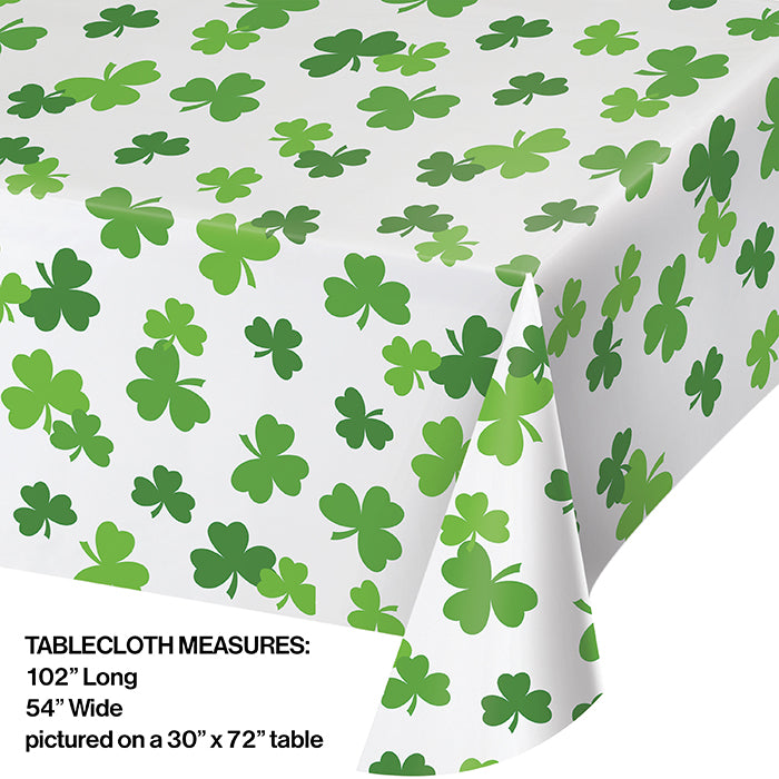 Bulk Shamrock Plastic Table Covers (12 per Case)