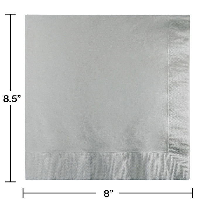 Bulk Shimmering Silver Dinner Napkins 3 Ply (250 per Case)