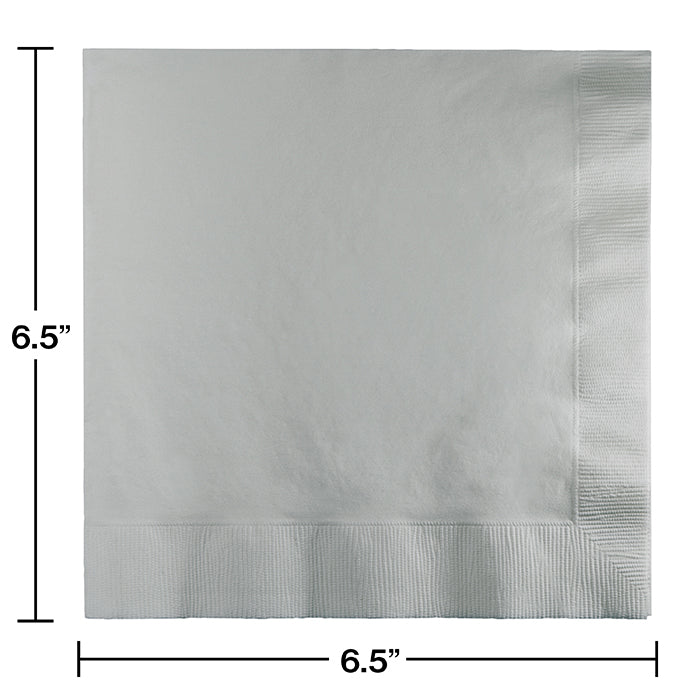 Bulk Shimmering Silver Luncheon Napkins 3 ply (500 per Case)