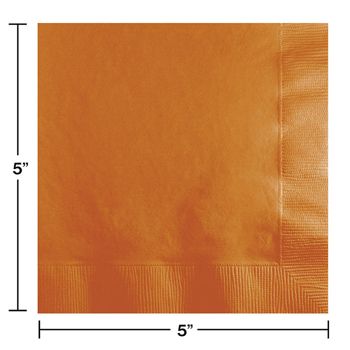 Bulk Pumpkin Spice Orange Beverage Napkins 2 Ply (600 per Case)