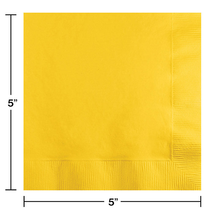 Bulk School Bus Yellow Beverage Napkins 3 ply (500 per Case)