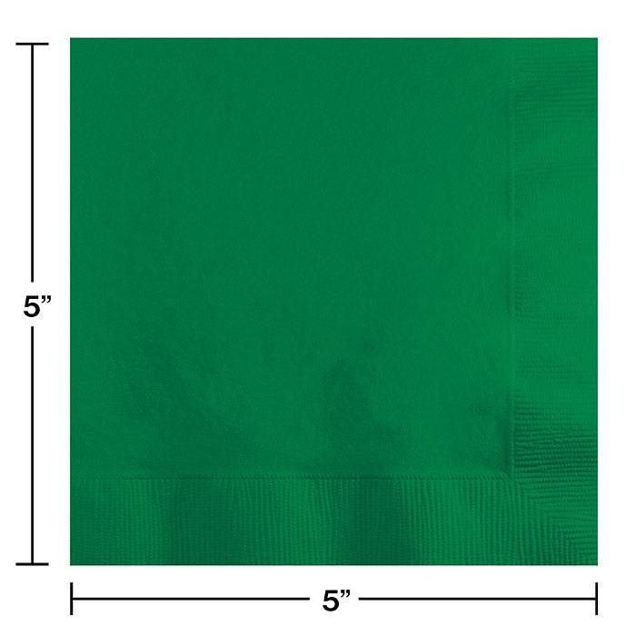 Bulk Emerald Green Beverage Napkins 3 ply (500 per Case)