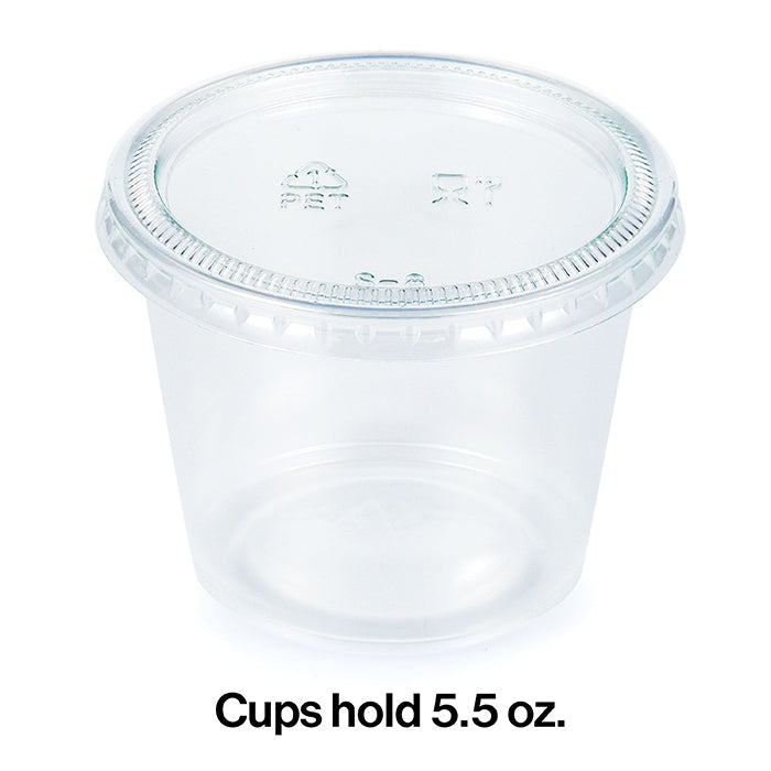 Bulk Clear 5.5 oz Portion Cups with Lids (192 per Case)