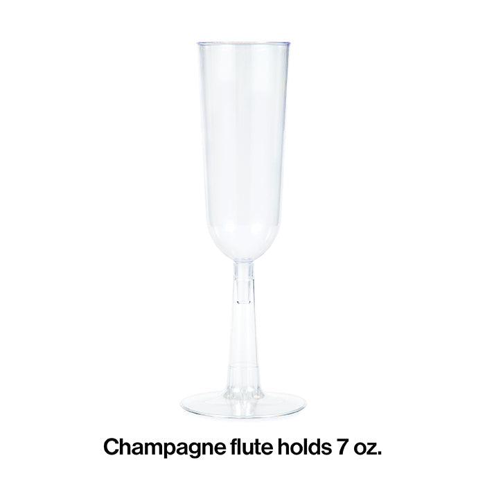 Bulk Clear 7 oz Plastic Champagne Flutes (48 per Case)