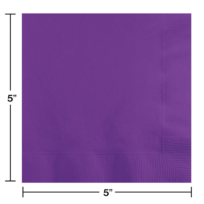 Bulk Amethyst Purple Beverage Napkins 3 ply (500 per Case)