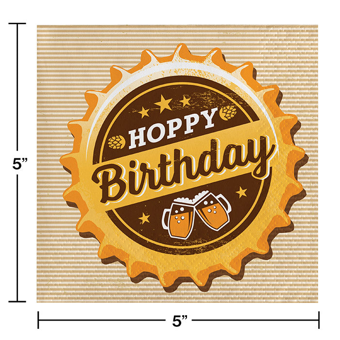 Bulk Cheers and Beers Beverage Napkins Hoppy Birthday (192 per Case)