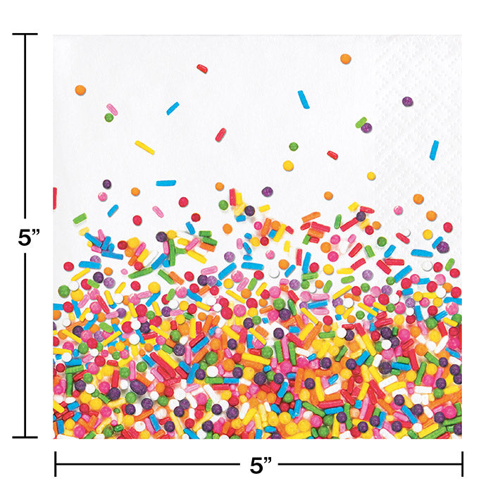 Bulk Confetti Sprinkles Beverage Napkins (192 per Case)