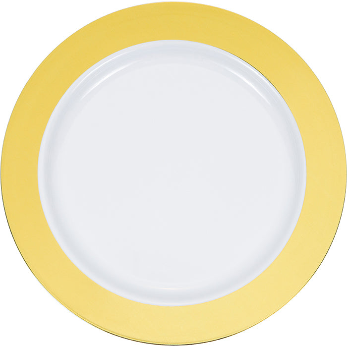 Bulk Gold Rim Plastic Dessert Plates (120 per Case)