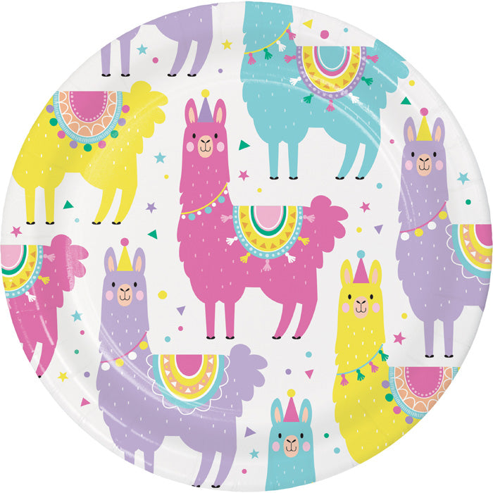 Bulk Llama Party Paper Dessert Plates (96 per Case)