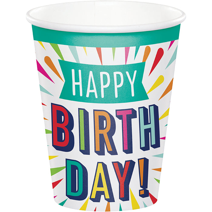 Bulk Birthday Burst Paper Cups (96 per Case)